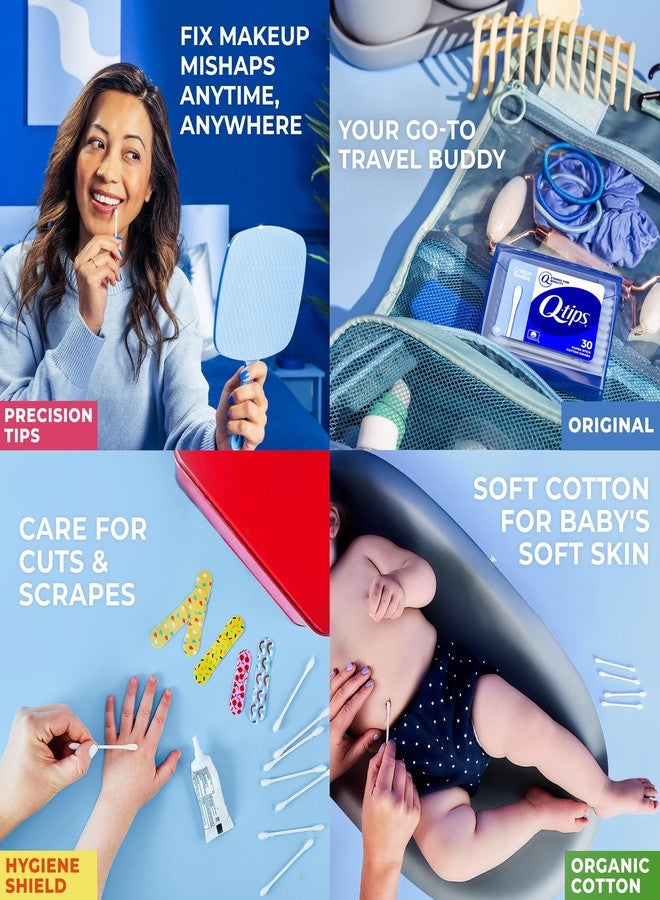 Q-tips Cotton Swabs Purse Pack Bundle (Hygiene Shield, Organic, Precision Tips & Original), Household Essentials, Beauty & Personal Care, 30 Ct Ea - Image 5